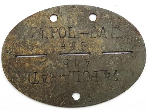 Holocaust mass killing squad genocide in Poland of jew jewish police polizei dogtag metal id relic found