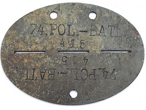 Holocaust mass killing squad genocide in Poland of jew jewish police polizei dogtag metal id relic found