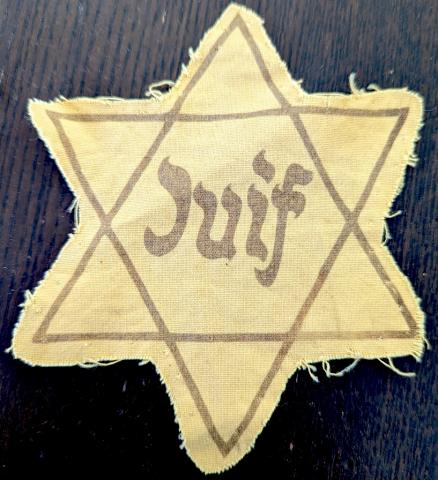 Holocaust STAR OF DAVID FRANCE JUIF jew jewish patch original étoile