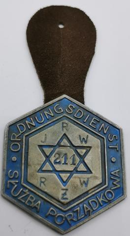 Holocaust Star of David jewish kapo ghetto getto pin button badge numbered