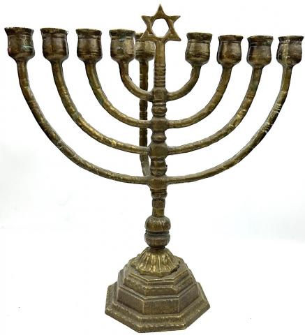 Judaica Jew Jewish candlestick Star David Synagogue Menorah Hanukkah