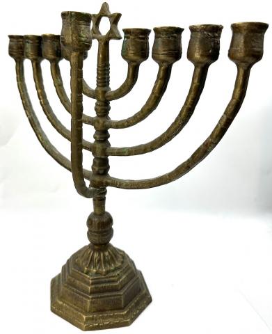 Judaica Synagogue Menorah Hanukkah candlestick Star David jewish jew