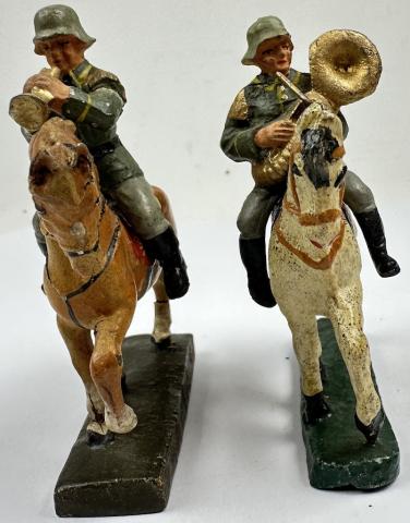 Wehrmacht soldiers parade music elastolin lineol figurine toy horses Cavalerie