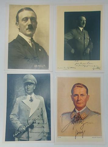 Lot of 4 Adolf Hitler & Hermann Goering signature authograph photos - COPIES