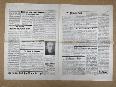 Most infamous antisemitic anti Jew Jewish Der Sturmer magazine 1941