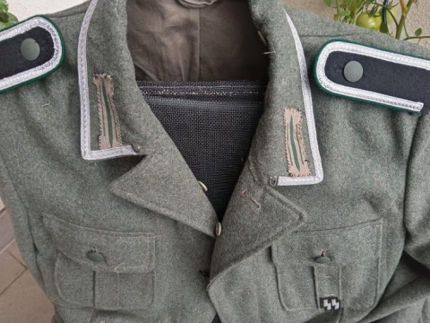 original Waffen SS polizei division nco tunic cufftitle ss runes patch stamped