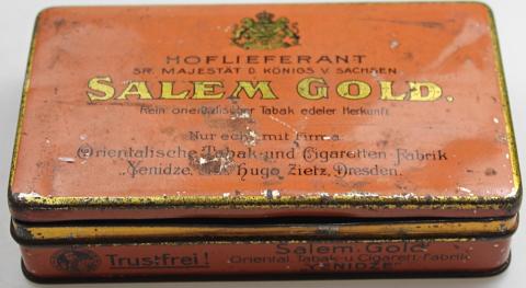Pre war Jewish fabrik cigarette company SALEM GOLD empty tin can