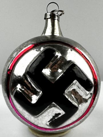 original ww2 german nazi NSDAP CHRISTMAS ORNAMENT ball SWASTIKA