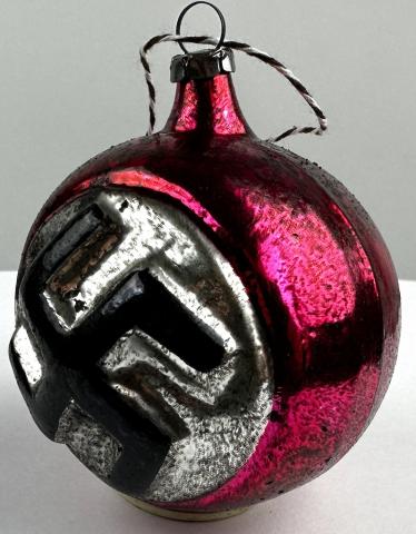 original nazi NSDAP CHRISTMAS ORNAMENT SWASTIKA ball