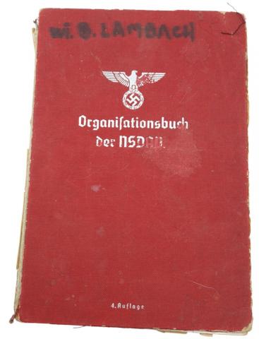 Organisationsbuch der NSDAP book 1937 4th edition WW2 German Third Reich