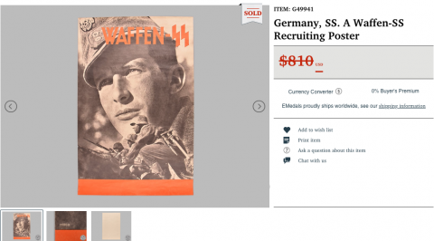 RARE Original German WWII Waffen SS Recruiting recruitment Poster by Höch