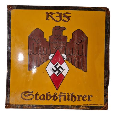 enamel sign WW2 German Nazi hitler Youth RJF Stabsführer Reichsjugendführer 