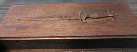 MINIATURE SS chained dagger CASE unmarked dague original mini