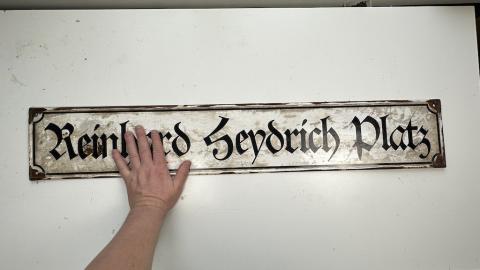 street platz metal sign original Reinhard Heydrich Waffen SS Holocaust architect