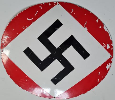 ww2 german NSDAP third reich swastika metal sign original