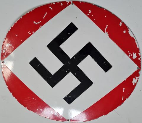 ww2 german NSDAP third reich swastika metal sign original