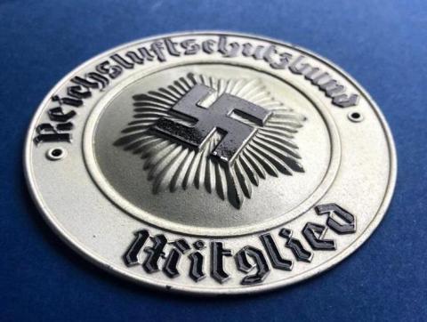 WW2 German Third Reich large mint RLB plaque plate Reichsluftschutzbund