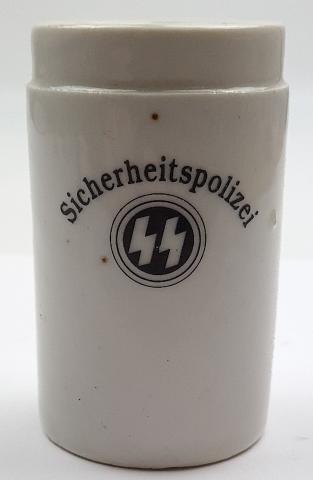 Sicherheitspolizei Sipo pojemnik security police Waffen SS heidelager porcelain cup