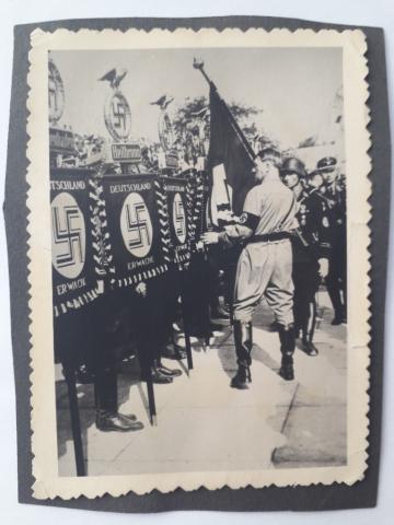 original wartime HITLER HIMMLER photo flags waffen SS unpublished