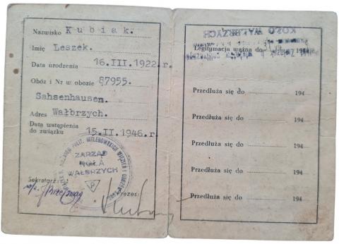 Concentration camp Sahsenhausen inmate uniform PATCH ID ausweis original holocaust