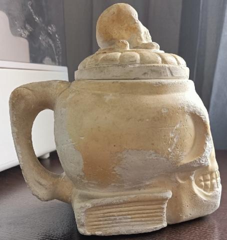 original GUSEN Concentration camp WAFFEN SS GUARD plaster skull mug