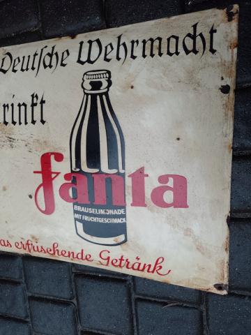 VERY RARE WW2 German Third Reich FANTA enamel large advertising sign