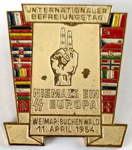 Waffen SS - concentration camp BUCHENWALD commemorative pin badge
