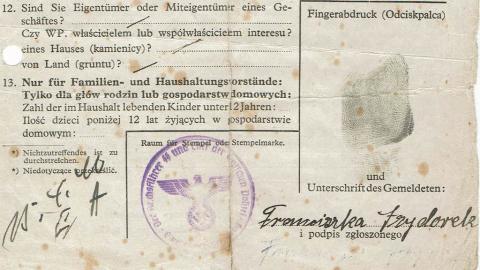 Waffen SS document notice to identify the SS Gestapo police to the population - stamped and signed SS