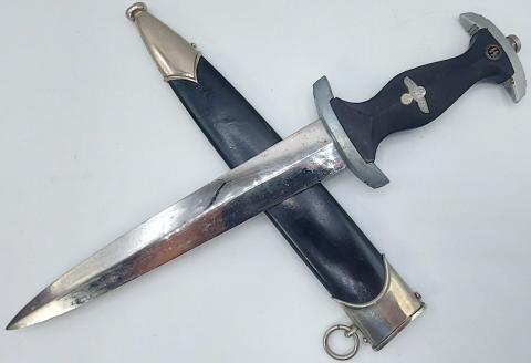 Waffen SS Enlisted DAGGER with denazified blade eickhorn solingen rzm boker late transitional