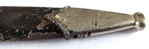 Waffen SS enlisted dagger scabbard late war RZM nickel plated