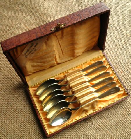 WAFFEN SS set SS spoons case silverware cutlery original for sale