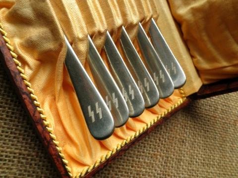 WAFFEN SS set SS spoons case silverware cutlery original for sale