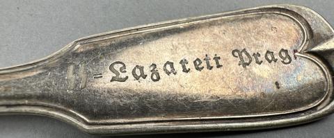 Waffen SS LAZARETT PRAG hospital silverware fork and spoon marked