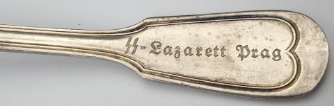 Waffen SS LAZARETT PRAG hospital silverware fork and spoon marked
