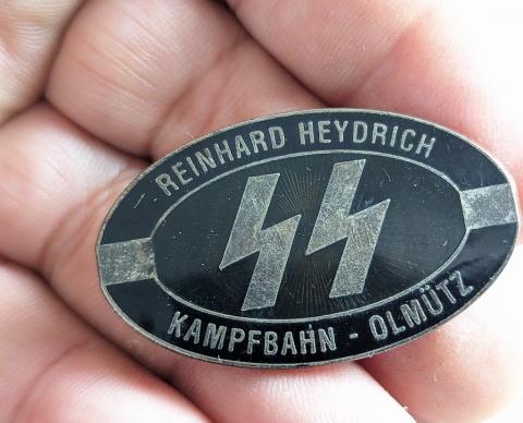 Waffen SS leader Reinhard Heydrich death commemorative pin marked