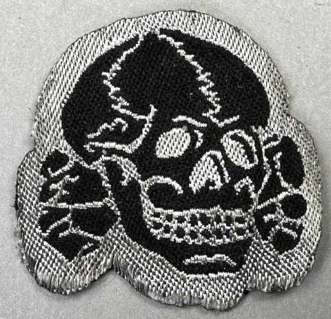 Waffen SS totenkopf cloth OFFICER flatwire skull insignia cap m43 tunic removed