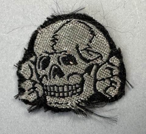 Waffen SS Totenkopf cloth skull insignia M43 cap original