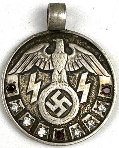 Waffen SS Totenkopf commemorative Wiking double sides medaillon