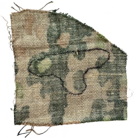 Waffen SS Totenkopf eagle sleeve cloth insignia ripped from a camo SS tunic USA VET SOUVENIR