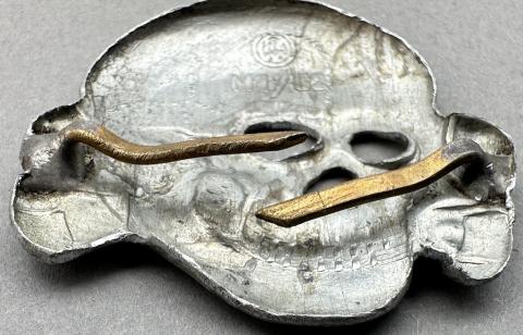 SS Totenkopf skull insignia visor cap RZM m1/52 original for sale