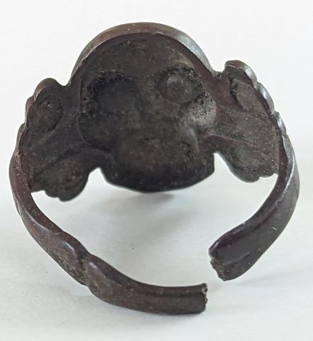 Waffen SS totenkopf skull ring silver original for sale panzer