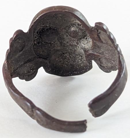 Waffen SS totenkopf skull ring silver original for sale panzer