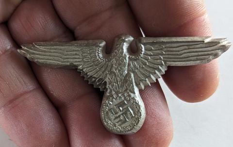Waffen SS Totenkopf visor cap metal eagle insignia RZM original