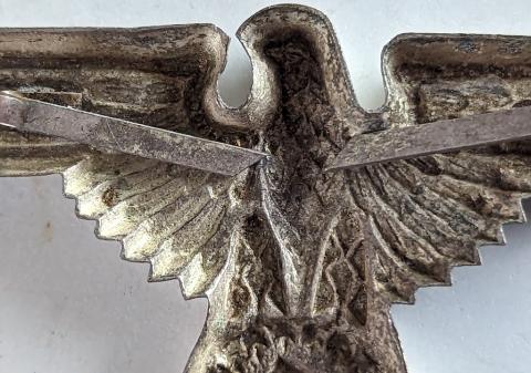 Waffen SS Totenkopf visor cap metal eagle insignia RZM original