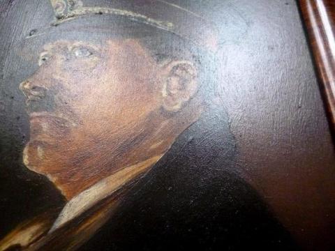 Adolf Hitler Fuhrer oil painting portrait frame photo original