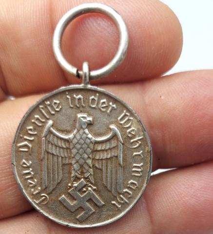 WW2 German Nazi 12 years of faithfull services in the Wehrmacht medal award no ribbon