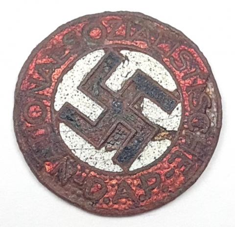 WW2 German Nazi Adolf Hitler Third Reich NSDAP membership pin relic no prong by rzm