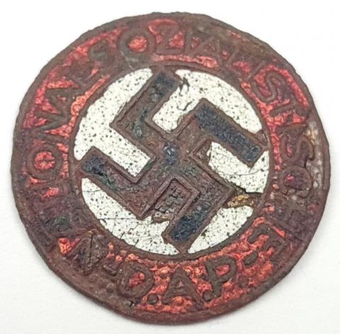 WW2 German Nazi Adolf Hitler Third Reich NSDAP membership pin relic no prong by rzm