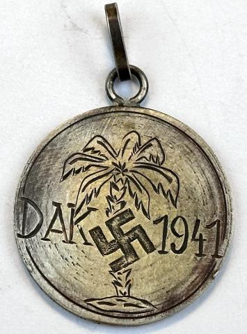 WW2 German Nazi DAK 1941 AFRIKA KORPS medallon medaillon medal