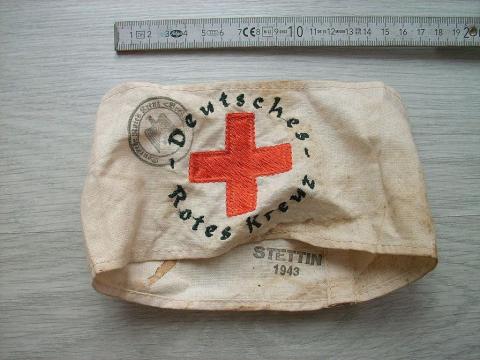 WW2 German Nazi deutsche rotes kreuz drk armband stamped red cross medical